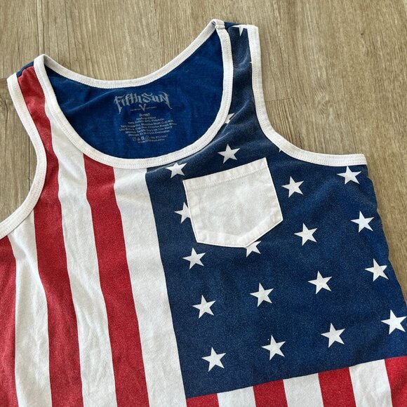 Mens Fifth Sun American Flag Tank Top - S - Picture 2 of 5